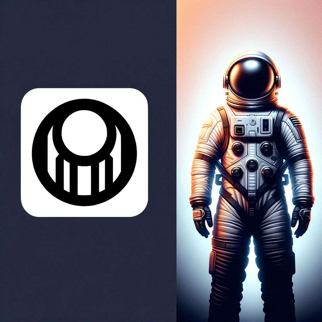 an astronaut, iconic logo symbol